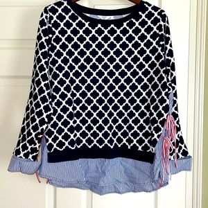 Crown and Ivy mixed print top